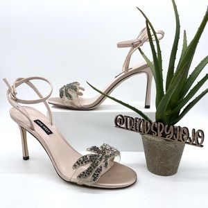 Nine West Women JaimeLee Embellished Nude Sandals